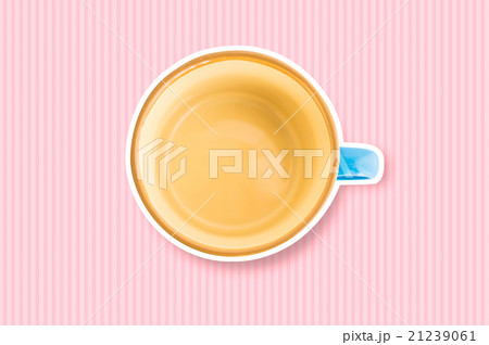 コーヒーカップ(水色)とストライプ背景 コーヒーカップ(水色)とストライプ背景 21239061