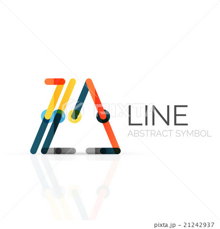 Linear abstract logo, connected multicolored Linear abstract logo, connected multicolored 21242937