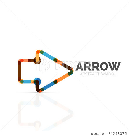 Linear arrow abstract logo, connected multicolored Linear arrow abstract logo, connected multicolored 21243076