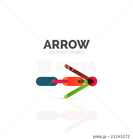 Linear arrow abstract logo, connected multicolored Linear arrow abstract logo, connected multicolored 21243272