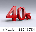 40 percent discount on light background. 3D number 21246784