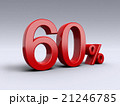 60 percent discount on light background. 3D number 21246785