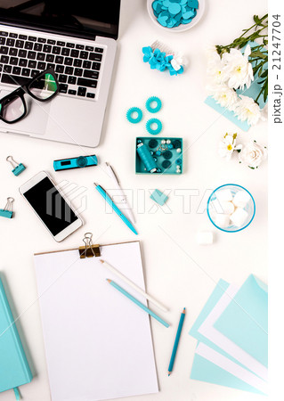Still life of fashion woman,  blue objects on 21247704