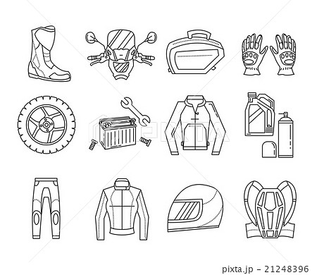 Vector set of motorcycle icons 21248396