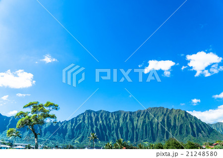 【ハワイ】オアフ島・大空と郊外の街並み 【ハワイ】オアフ島・大空と郊外の街並み 21248580