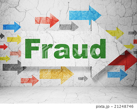 Privacy concept: arrow with Fraud on grunge wall 21248746