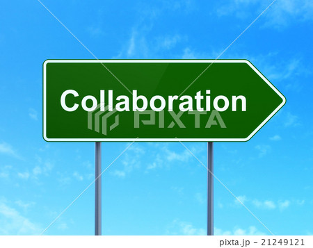 Finance concept: Collaboration on road sign Finance concept: Collaboration on road sign 21249121