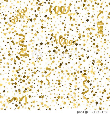 Golden background with stars and streamers 21249189