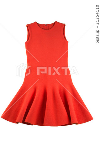 Red jersey dress isolated 21254110
