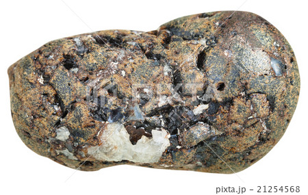 tumbled Sphalerite rock with black Galena crystals tumbled Sphalerite rock with black Galena crystals 21254568