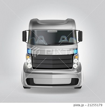 ハイブリッドトラックの正面イメージ のイラスト素材