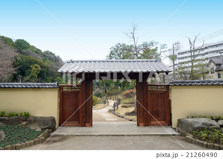 新江戸川公園の中門（3月）東京都文京区 21260490