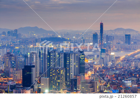 Seoul City and Yeouido at Night, South Korea. Seoul City and Yeouido at Night, South Korea. 21260857