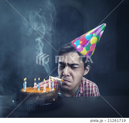 Birthday boy smoking 21261719