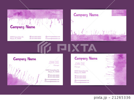 Set of watercolor business cards 21265336