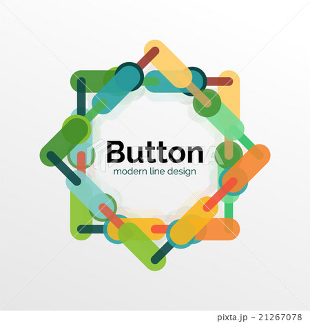 Thin line design geometric button, flat 21267078