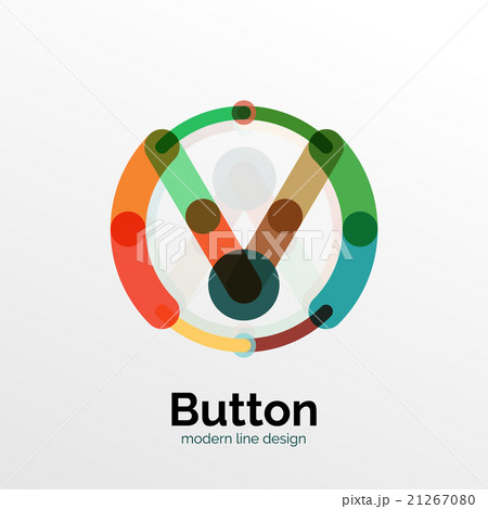 Thin line design geometric button, flat 21267080