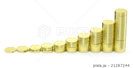 Growing golden dollars coins bar-chart Growing golden dollars coins bar-chart 21267244
