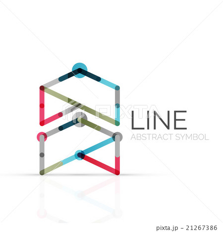 Linear abstract logo, connected multicolored 21267386