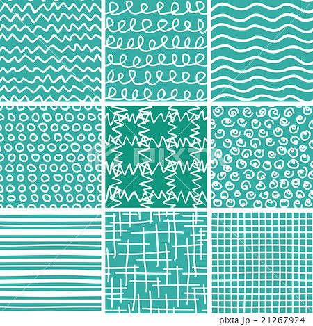Abstract Doodle Seamless Patterns Set 21267924