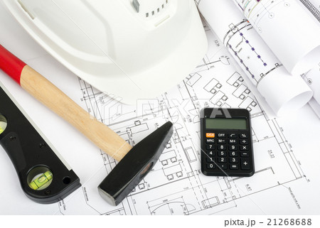 Architecture plan and rolls of blueprints Architecture plan and rolls of blueprints 21268688