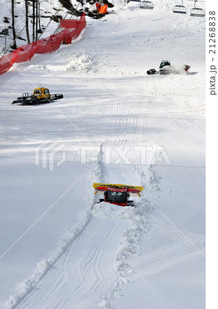 Three ratrak doing track maintenance Three ratrak doing track maintenance 21268838