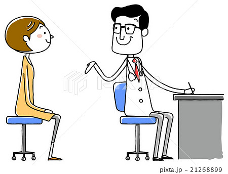 イラスト素材 医師と患者 若い女性のイラスト素材
