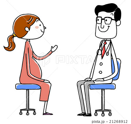 イラスト素材:医師と患者　妊婦 21268912