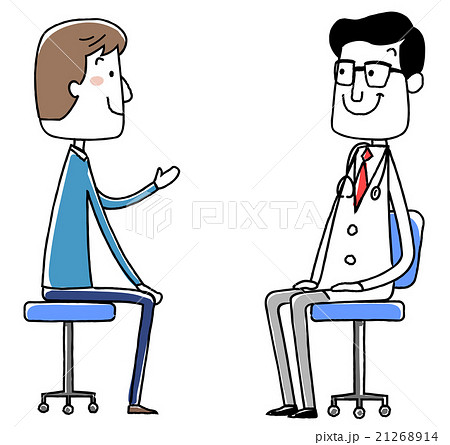 イラスト素材 医師と患者 若い男性のイラスト素材