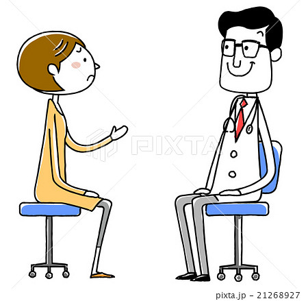 イラスト素材:医師と患者 若い女性 イラスト素材:医師と患者 若い女性 21268927