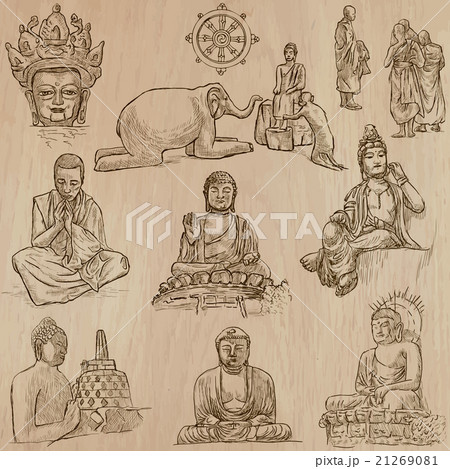 Buddhism - Freehand sketching, vector pack 21269081