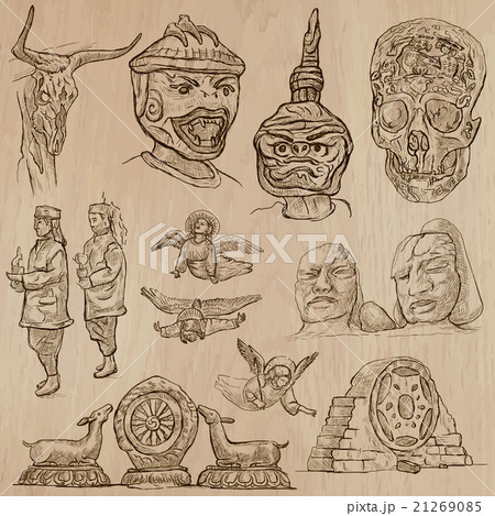 Native and old art pack - hand drawn vectors 21269085