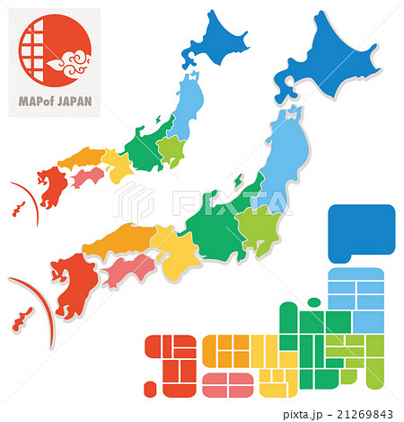 Hd限定日本地図 デフォルメ 花の画像