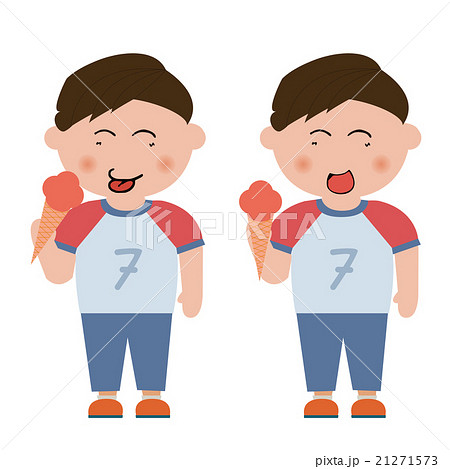 Little boy eating ice cream 21271573