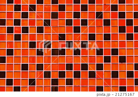 Orange glass mosaic in the bathroom 21275167