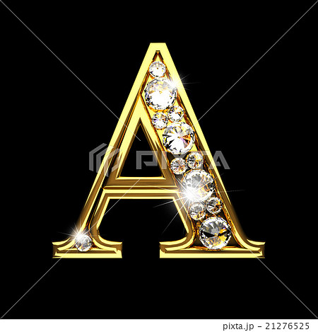a isolated golden letters with diamonds on black 21276525
