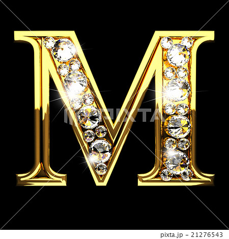m isolated golden letters with diamonds on black 21276543