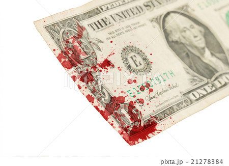 US one Dollar bill, close up, blood 21278384