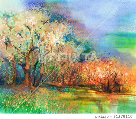 Abstract colorful landscape oil painting 21279110