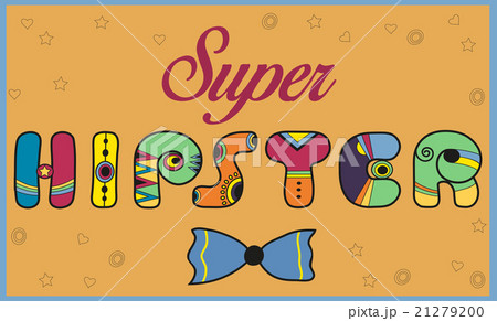 Inscription Super Hipster. Colored letters - Stock