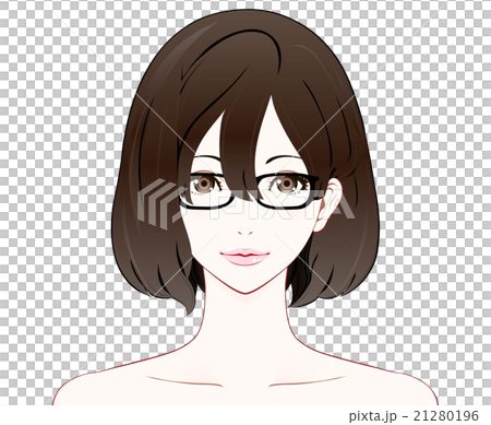 面部表情的女性戴著眼鏡/裸露 21280196