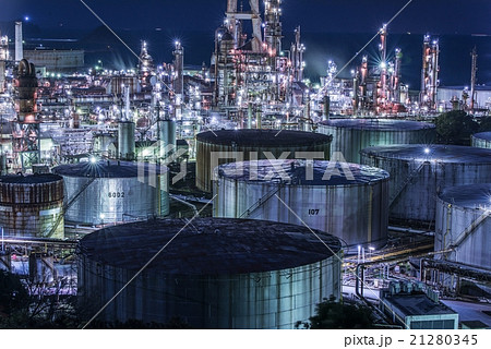 和歌山県有田市初島 東燃ゼネラル石油和歌山工場 夜景 21280345
