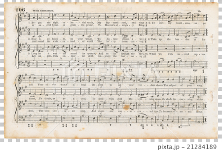 アンティークな楽譜のイラスト素材