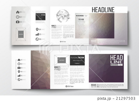 Vector set of tri-fold brochures, square design Vector set of tri-fold brochures, square design 21297503