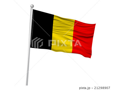 ベルギー 国旗 旗 アイコン のイラスト素材