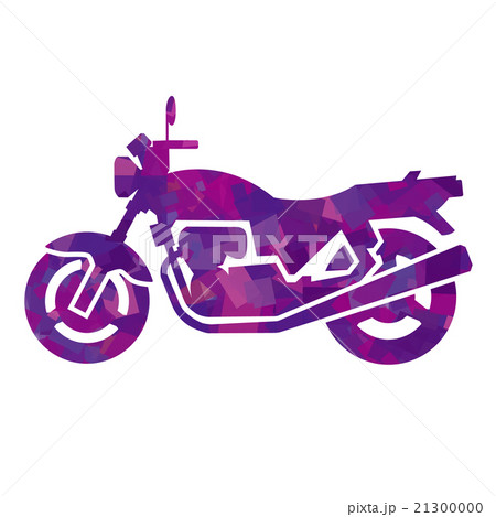 オートバイのシルエット パープルセロハン のイラスト素材