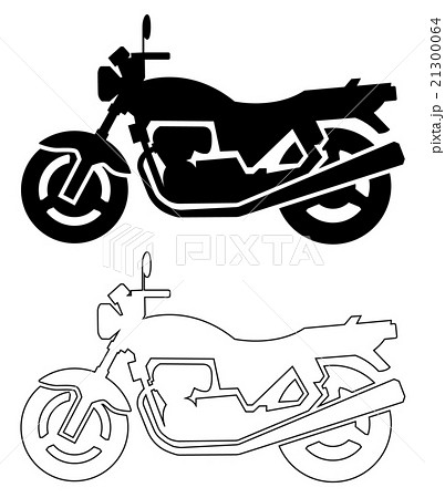 オートバイのシルエット ブラック のイラスト素材 21300064 Pixta