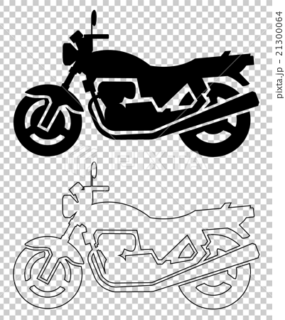 オートバイのシルエット ブラック のイラスト素材