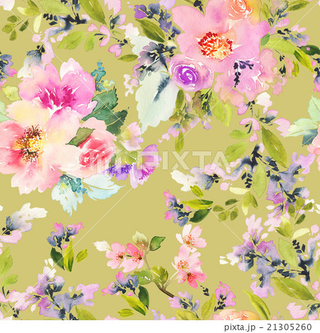 Seamless pattern with flowers watercolor Seamless pattern with flowers watercolor 21305260