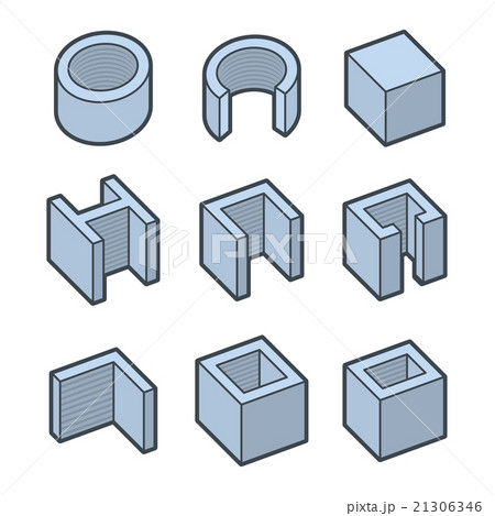 Metal Profiles  Icons Set. Steel Products. Vector 21306346